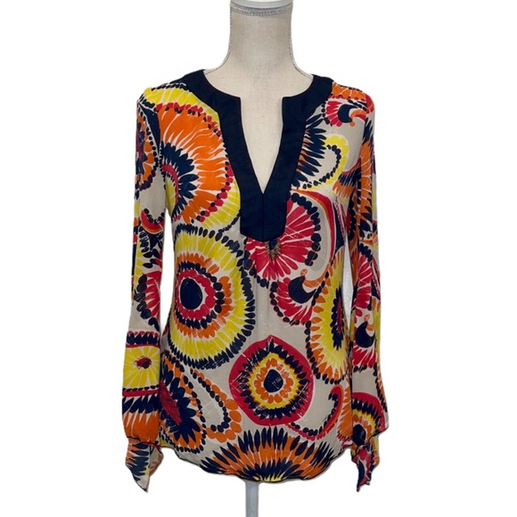 Trina Turk 100% Silk starburst print - Picture 1 of 5